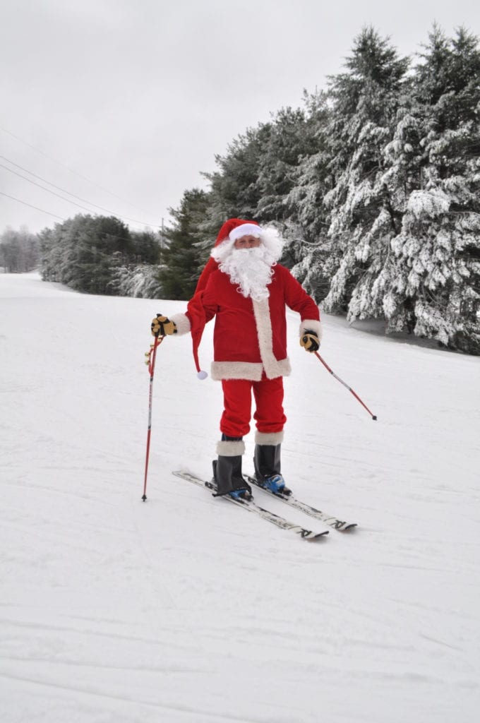 Skiing with Santa